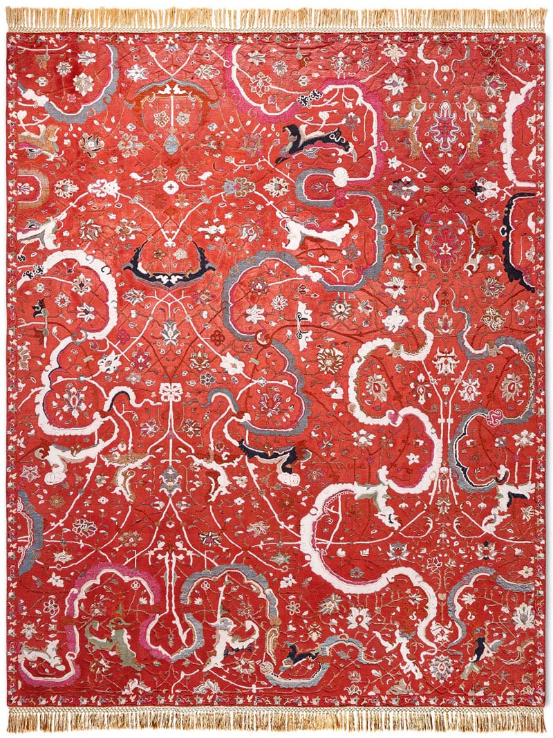 Tapis de luxe Tabriz Rouge