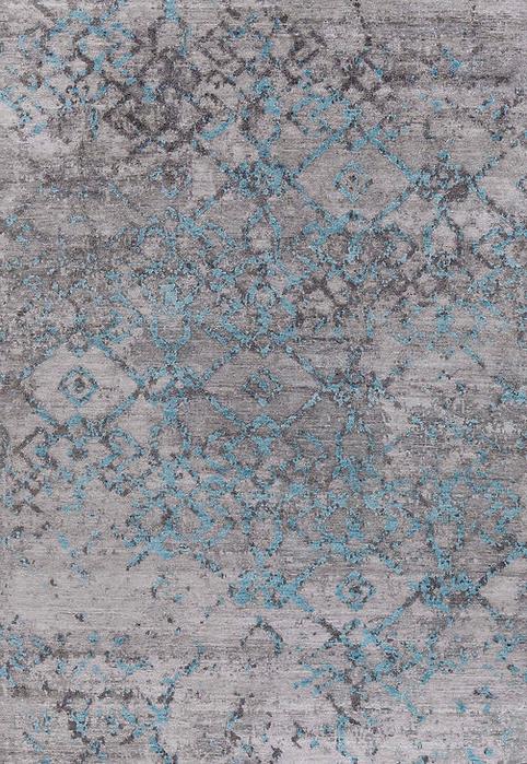 Tapis Abstrait Indien en Soie de Bambou