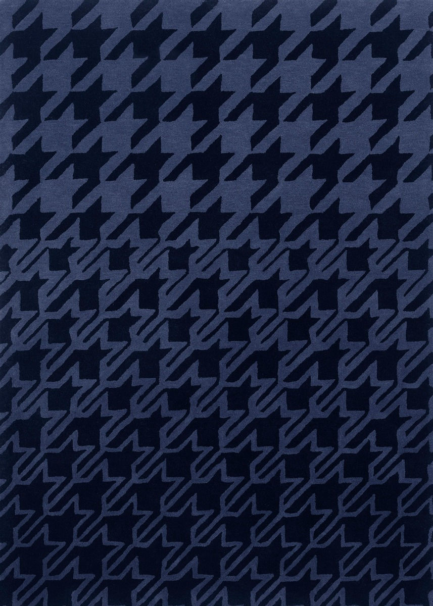 Tapis Houndstooth Bleu Foncé