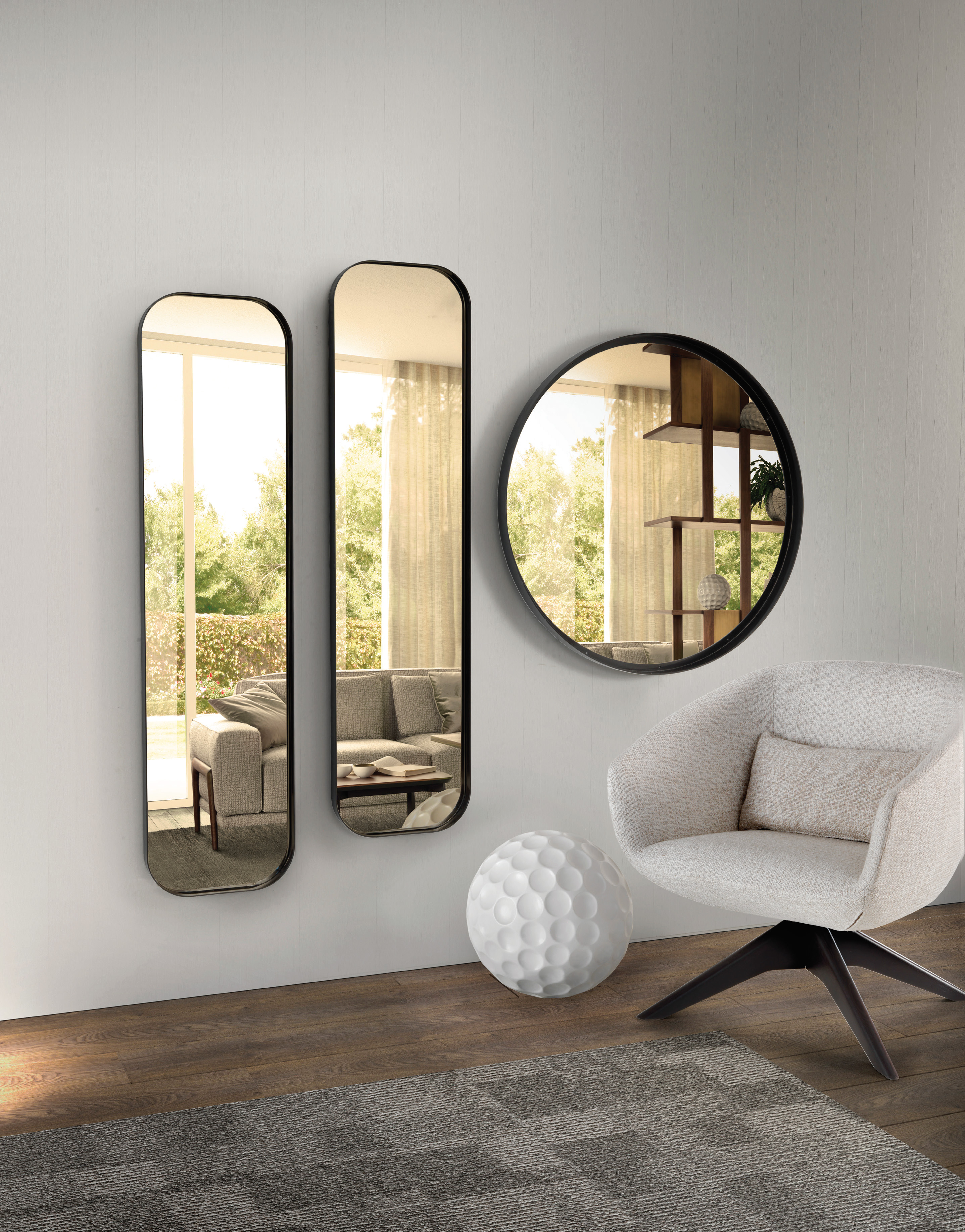 Miroir mural rond Ron