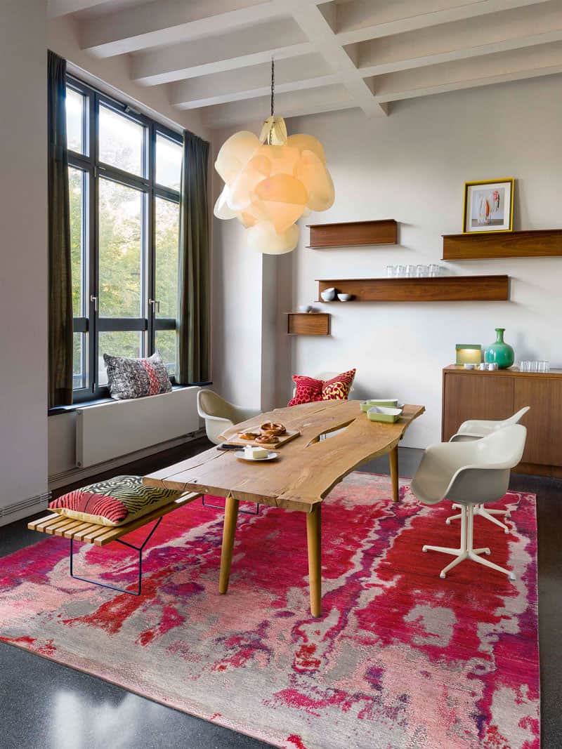 Tapis fait main de luxe Rose