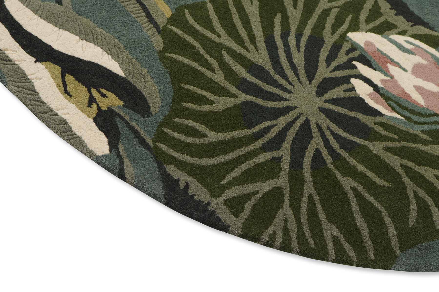 Tapis rond Waterlily Étang de Minuit