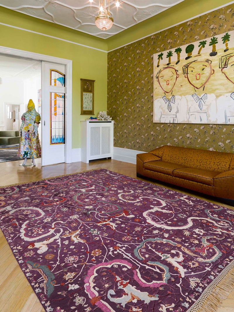 Tapis de luxe Tabriz Violet
