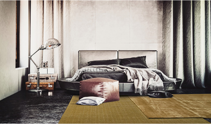 Tapis Uni Viscose Or