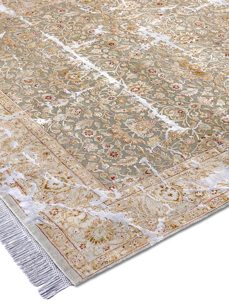 Tapis Fissures No. 43 Bleu/Gris sur Original | Taille: 305 x 427 cm