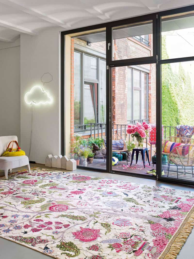 Tapis No. 02 Coloré sur Crème Riz