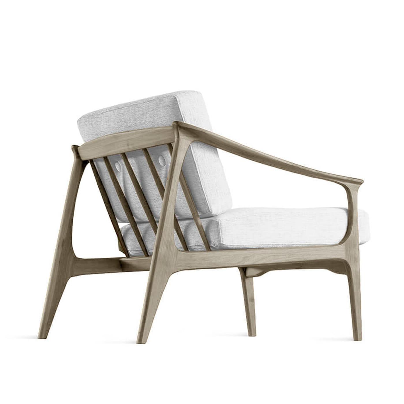 Fauteuil Quiete en Noyer Massif Gris | Couleur: Linen BEL-LINO G077 11