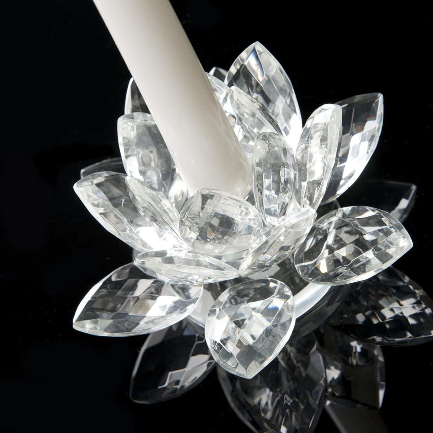 Bougeoir en cristal Lotus