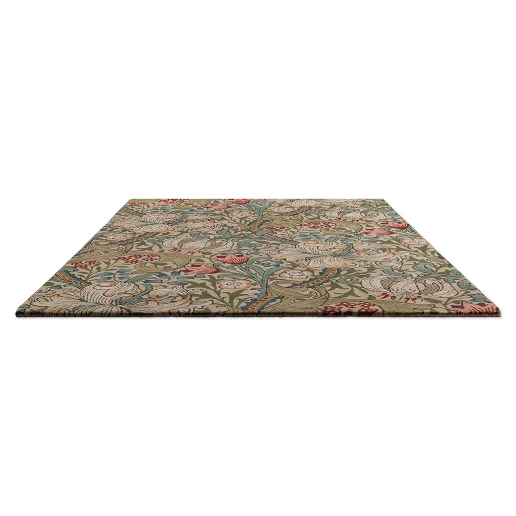 Golden Lily Green Red Tapis