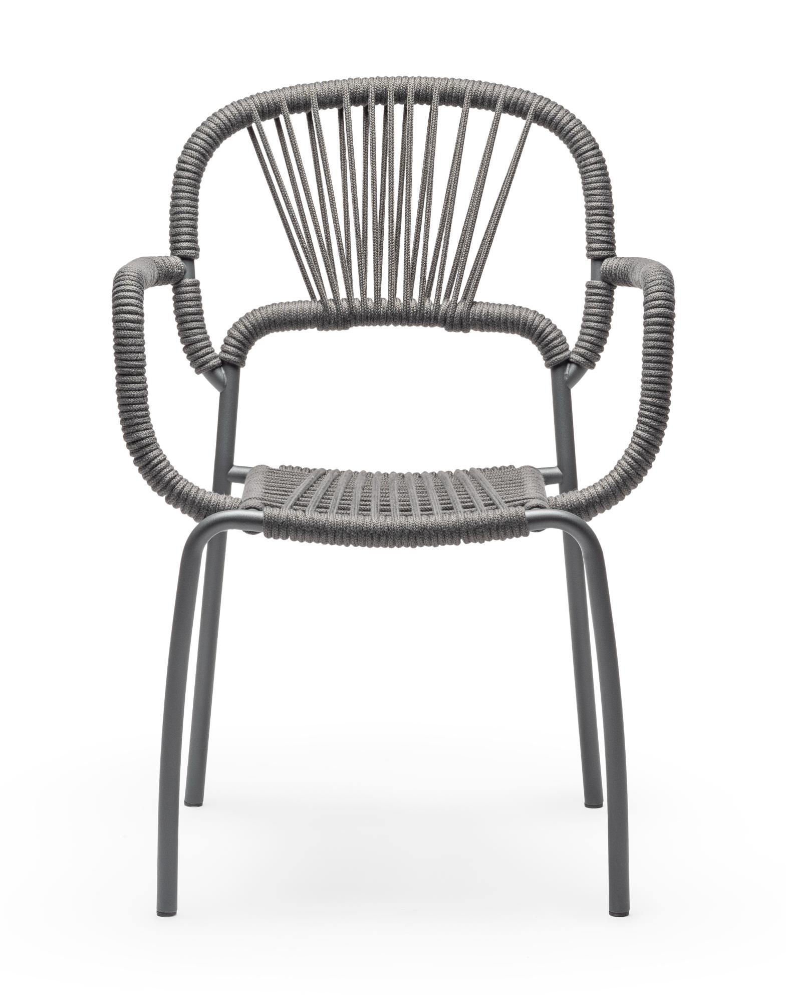 Chaise d'Extérieur Moyo Grise (Lot de 3)