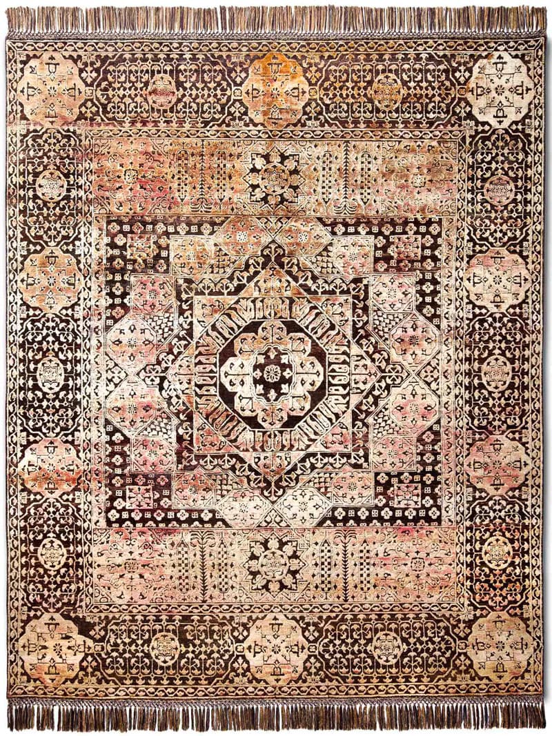 Tapis tissé main Fraise Dorée
