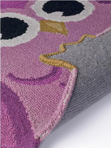 Tapis Animaux Hibou Rose