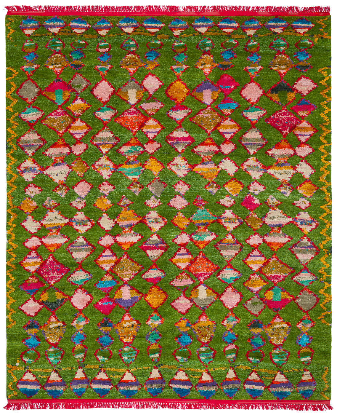 Tapis Trame Perdue 14 Multicolore Vert