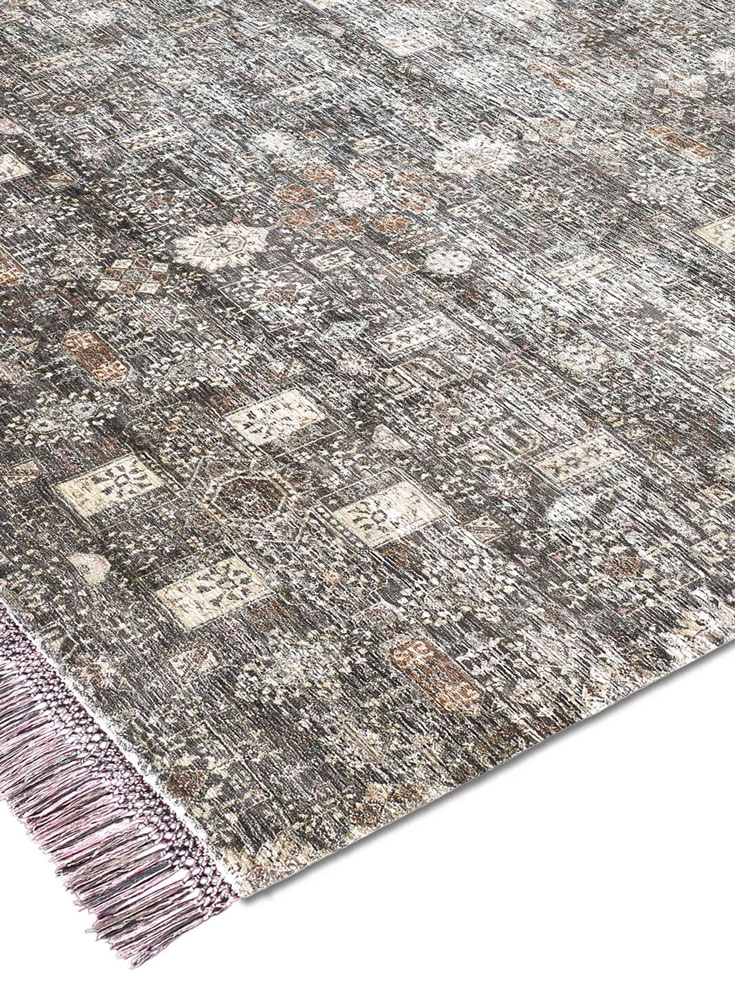Tapis Agra No. 58 Original sur Fond Charbon