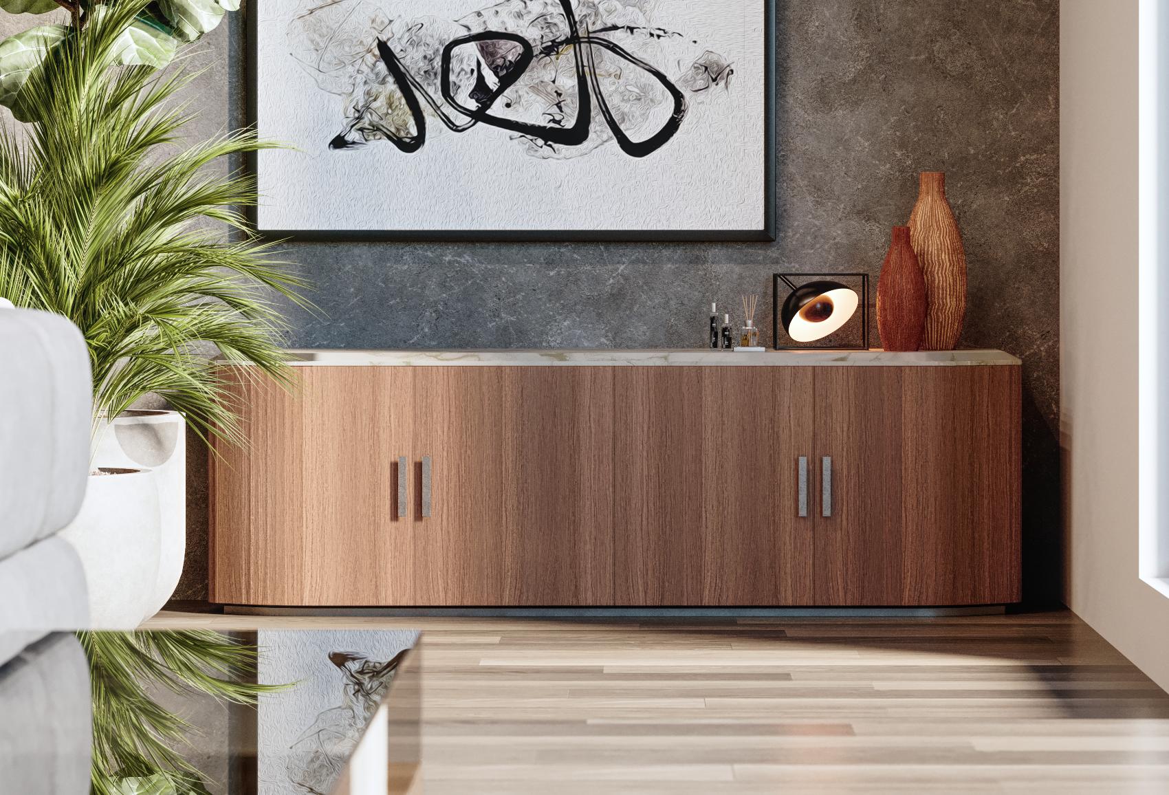 Buffet en bois et marbre Bruce