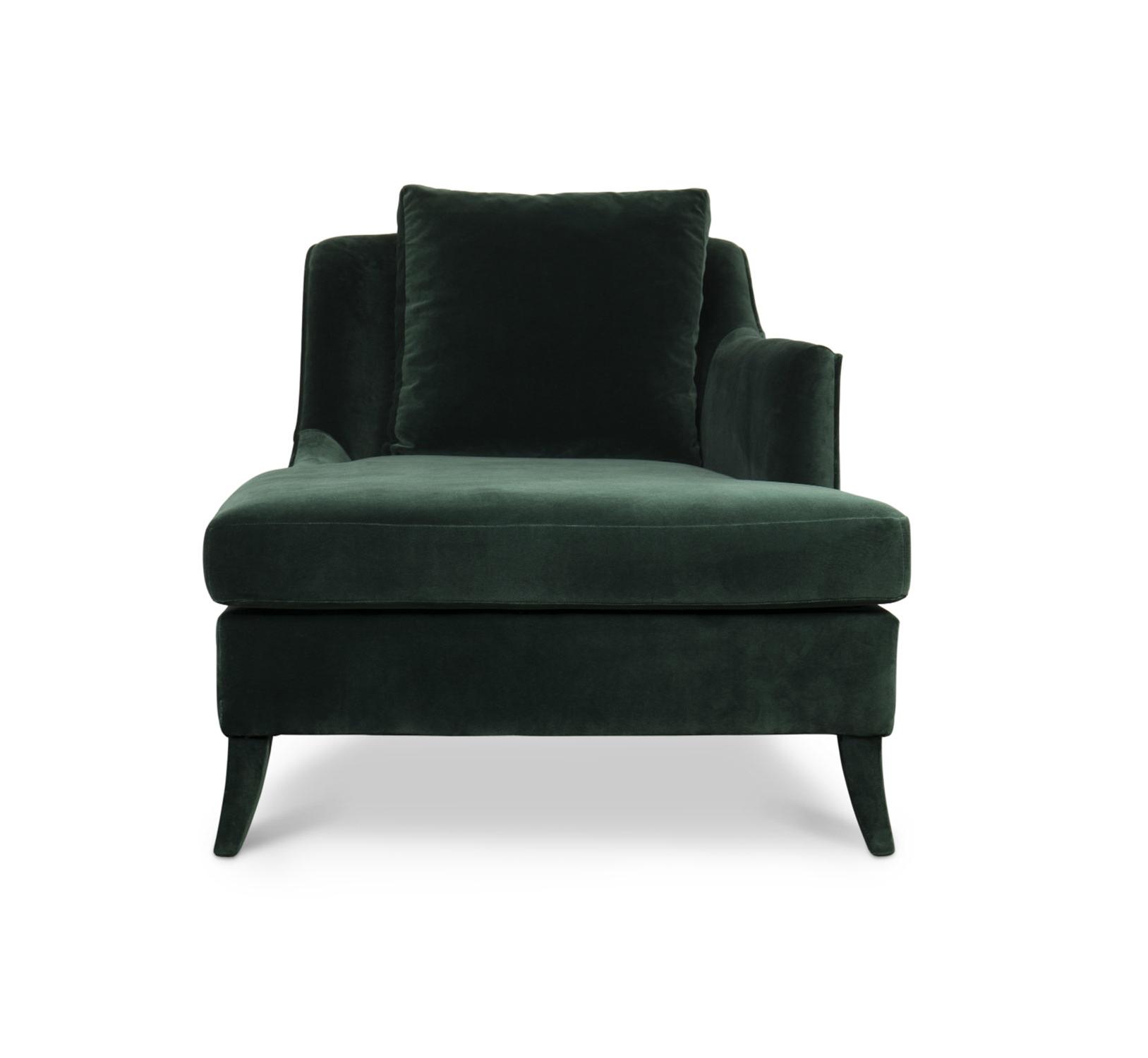 Chaise Longue en Velours Moelleux