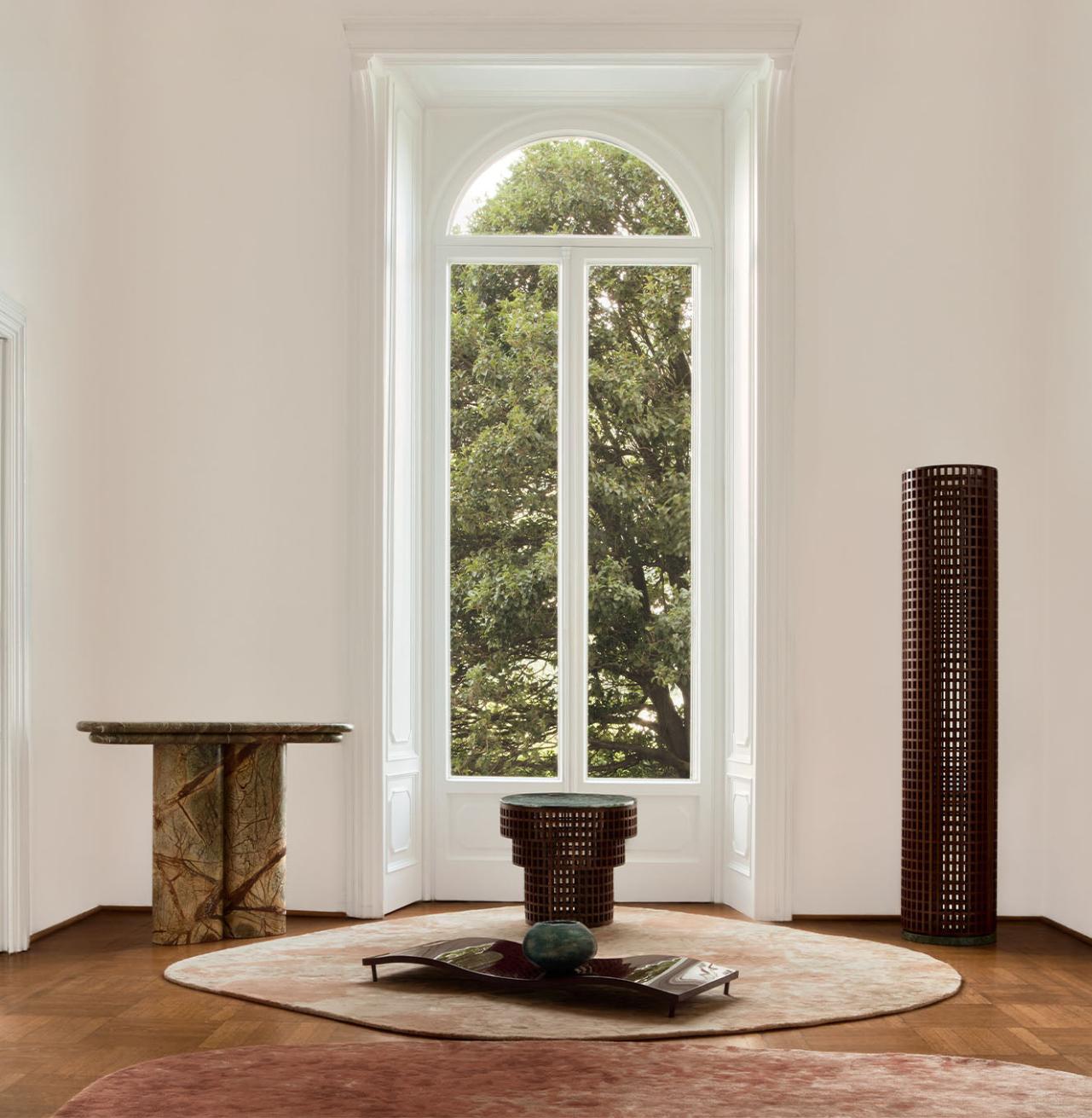 Table d'Appoint Noyer & Marbre