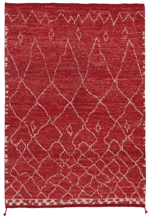 Tapis Berbère Rouge à Poil Long