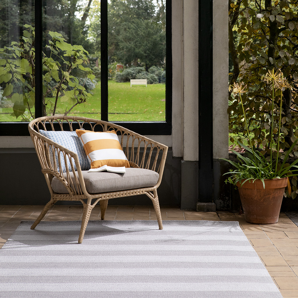 Tapis d'Extérieur Rayé Gris Colombe