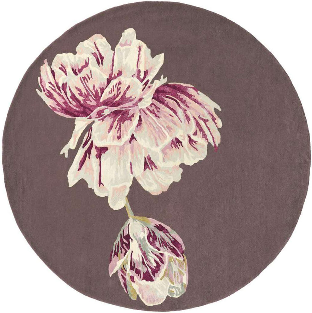 Tapis Rond Tranquility Aubergine 56005 | Taille: Ø 200 cm