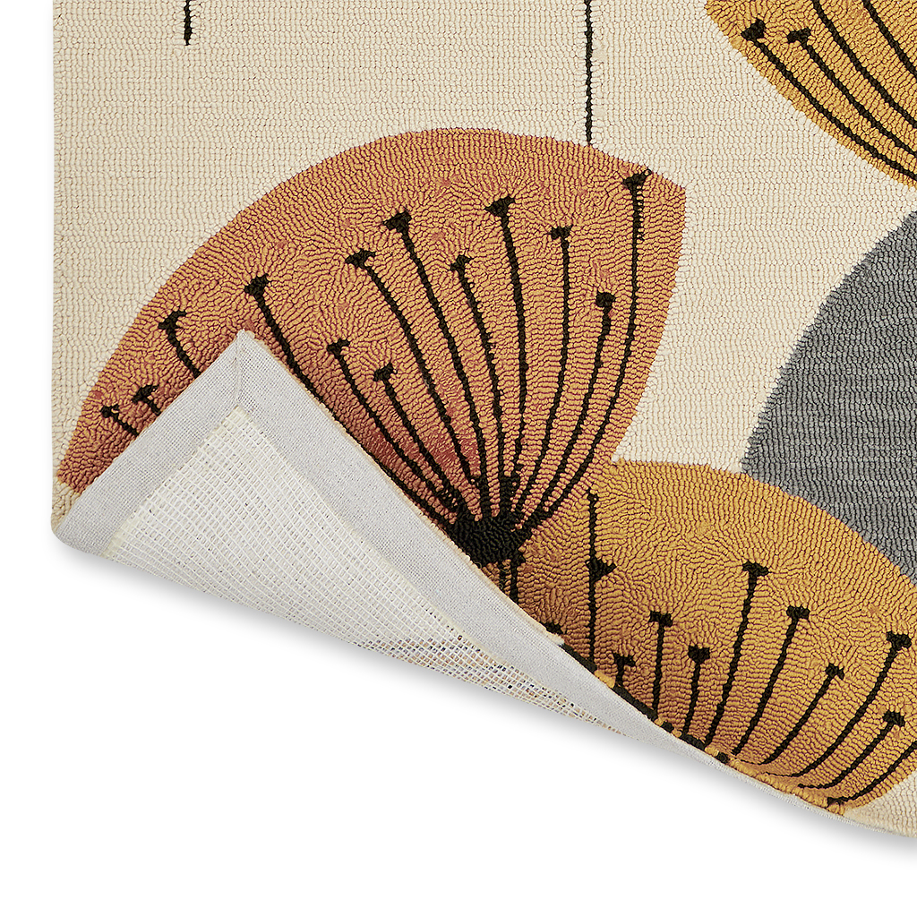 Tapis d’extérieur Dandelion Clocks Ocre / Argent