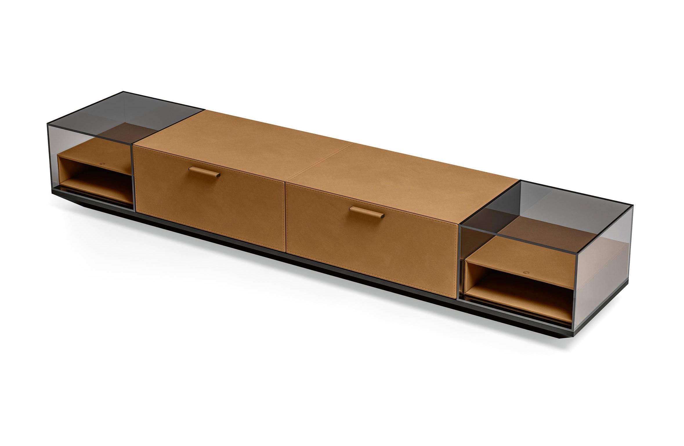 Meuble TV en Cuir | Dimensions: L 260 cm