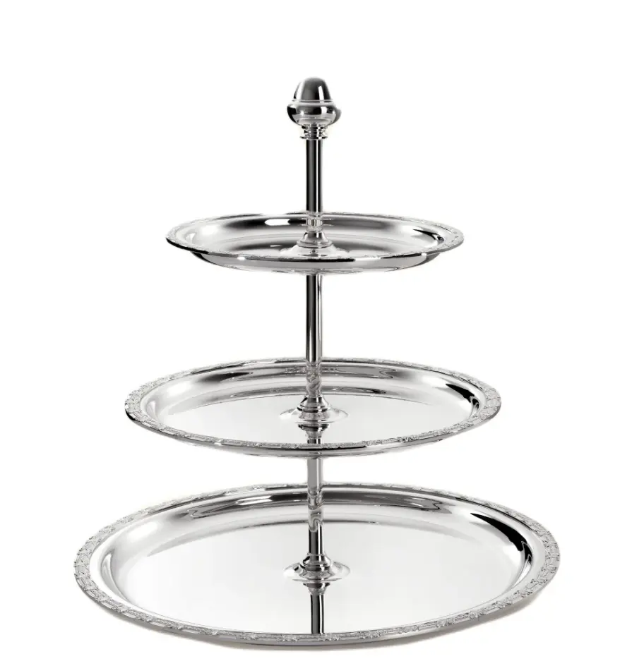 Présentoir À Gâteaux À Trois Étages Argenté Exquisite