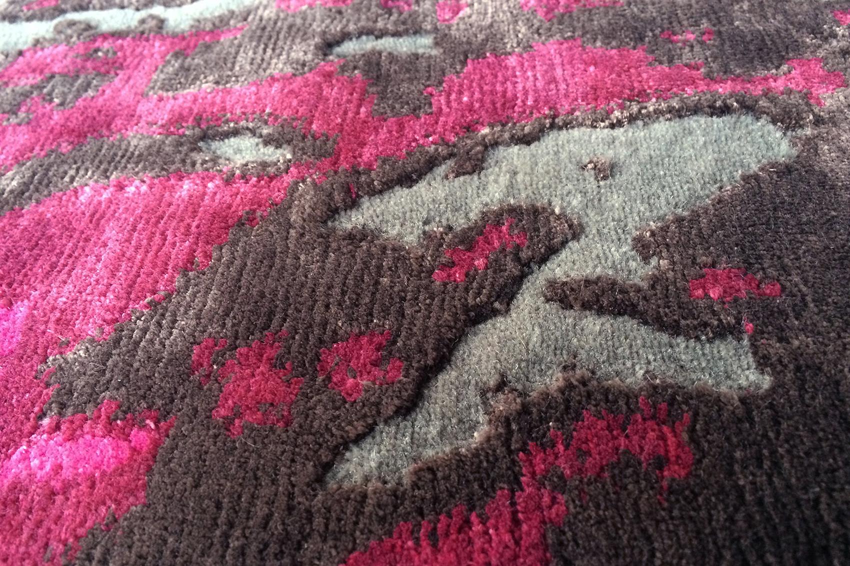 Tapis Herbe rose fuchsia