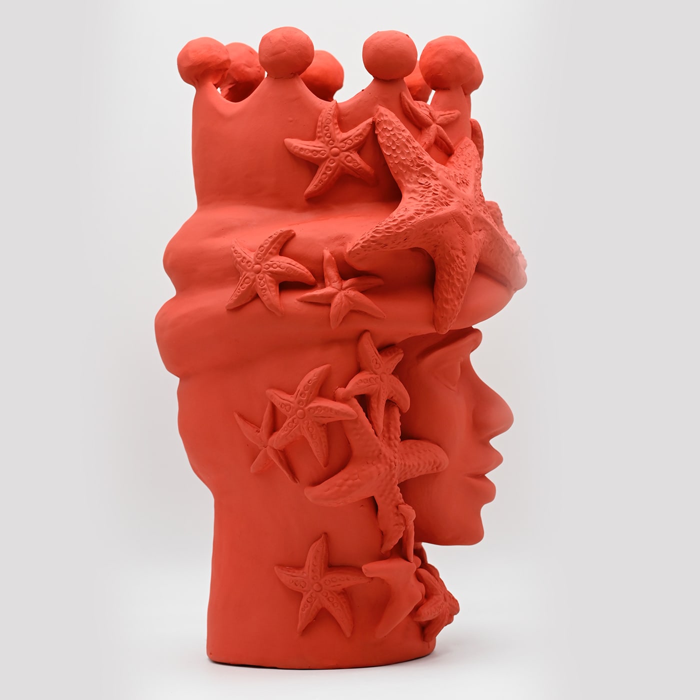 Sculpture Tête De Maure Rouge Artisanale
