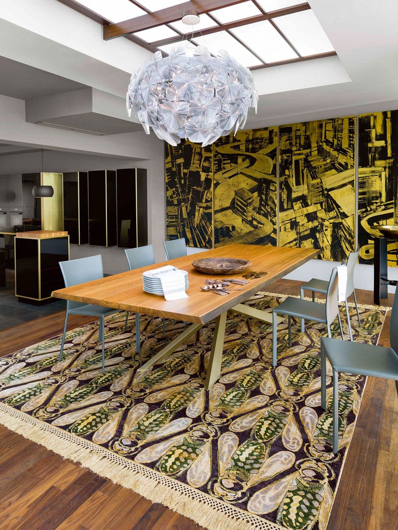 Tapis de luxe fait main Miel Or Métallisé | Taille: 274 x 365 cm
