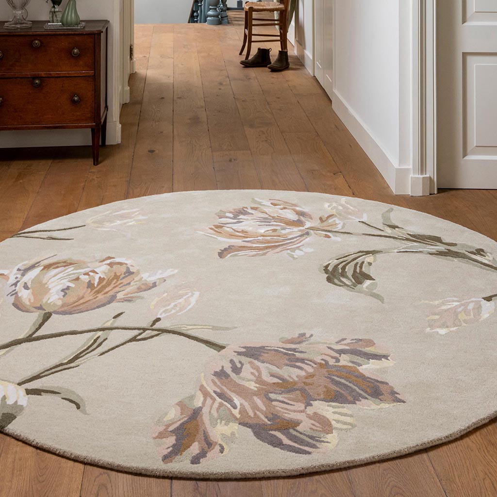 Tapis Gosford Naturel/Vert Sauge Rond