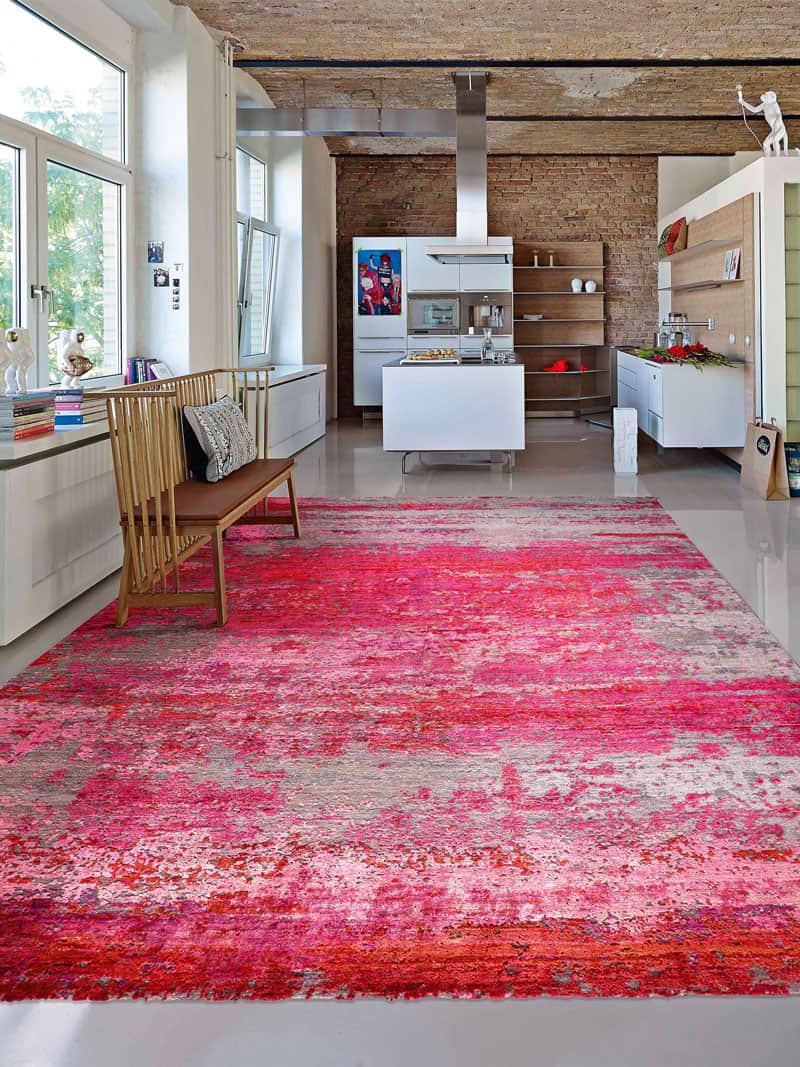 Tapis fait main de luxe Rose