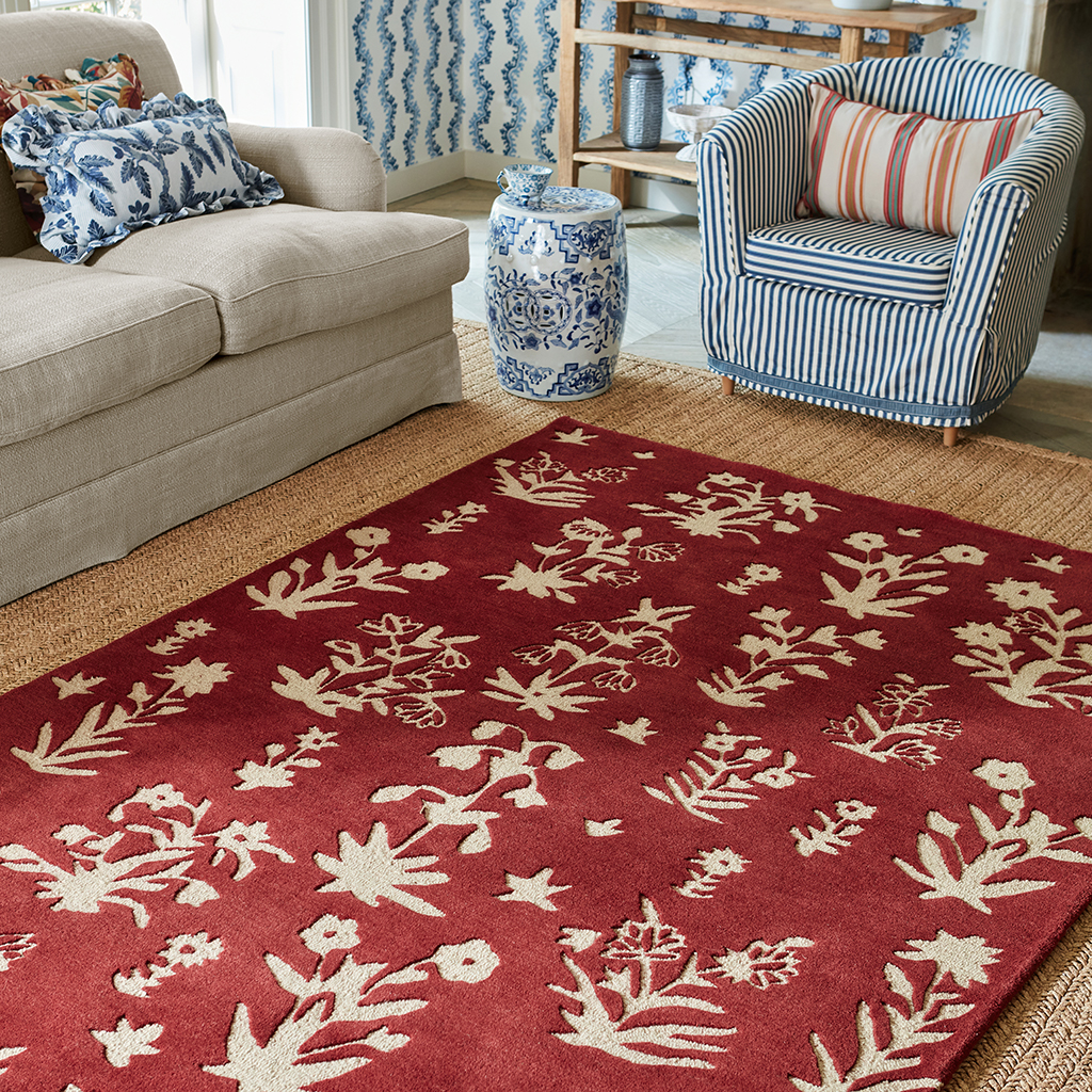 Tapis Woodland Glade Rouge Prune 146800 | Taille: 250 x 350 cm