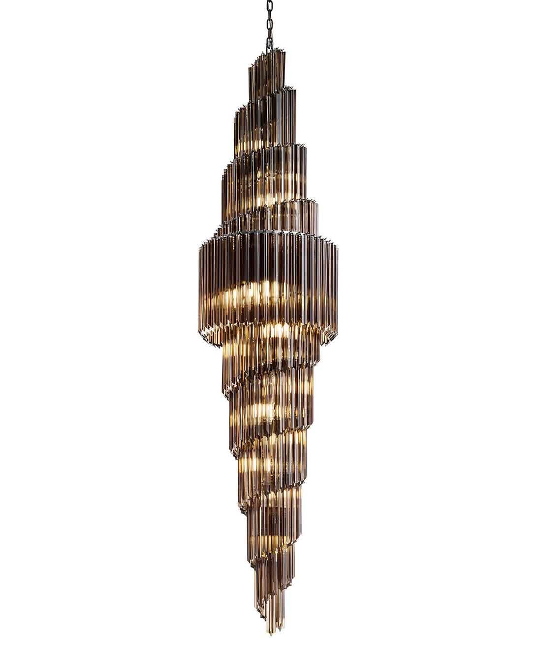Lustre Brunito Rond avec Verre Chocolat Fumé