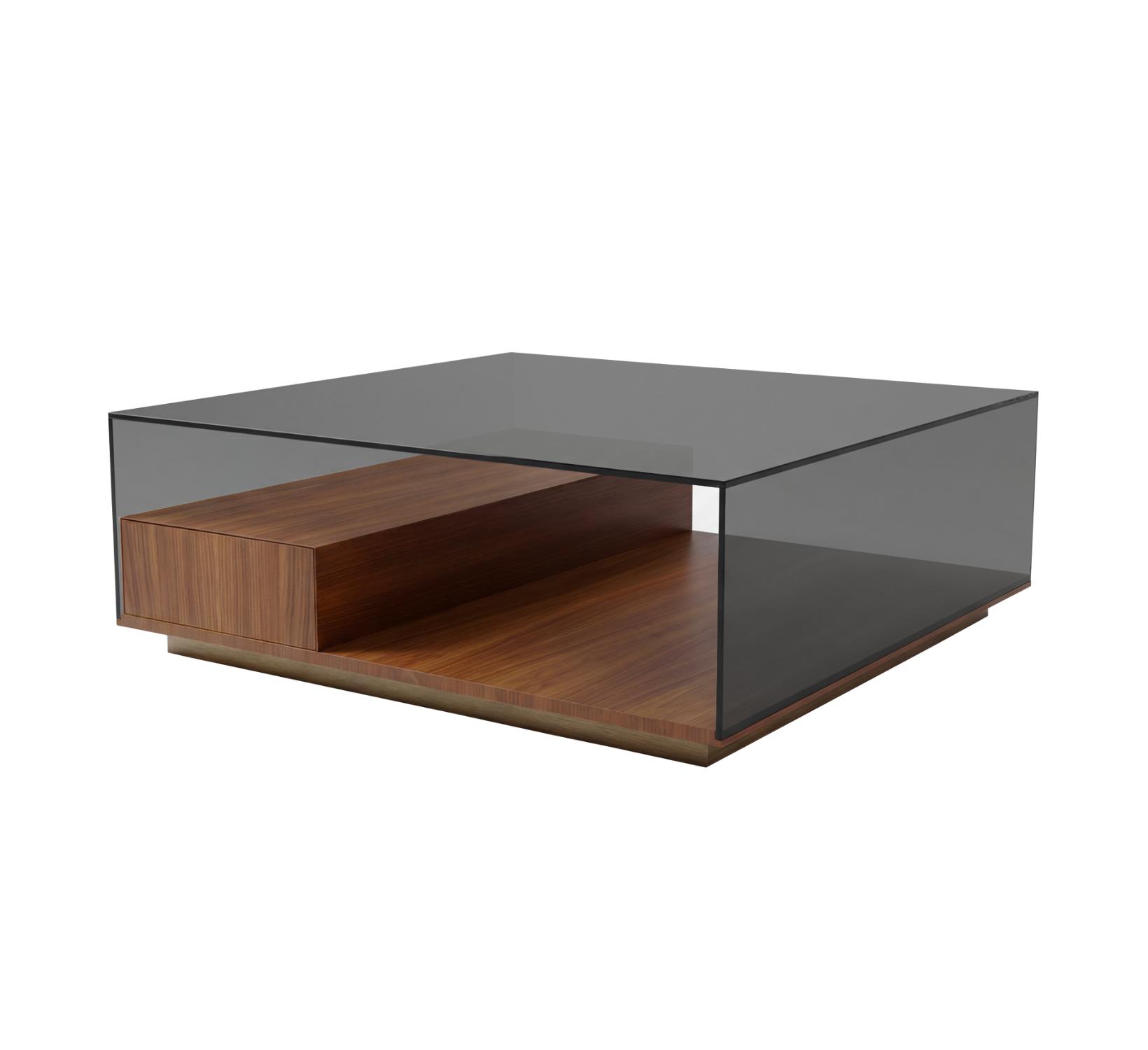Table basse Peter avec plateau en verre