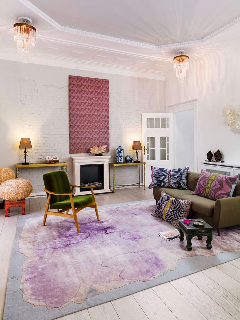 Tapis noué main de luxe Mono Violet