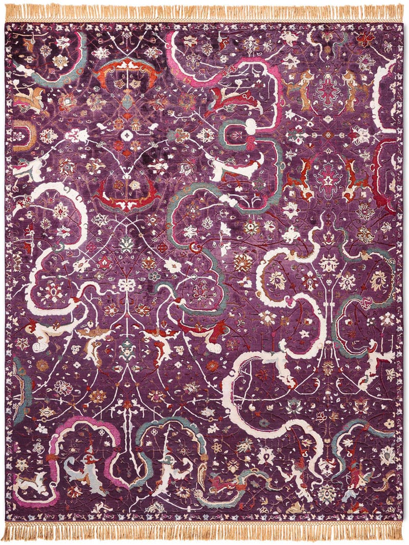 Tapis de luxe Tabriz Violet