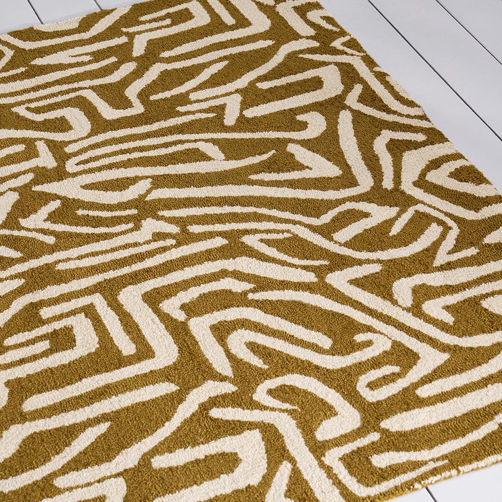 Tapis Mélodique Ocre/Or Extérieur | Taille: 140 x 200 cm