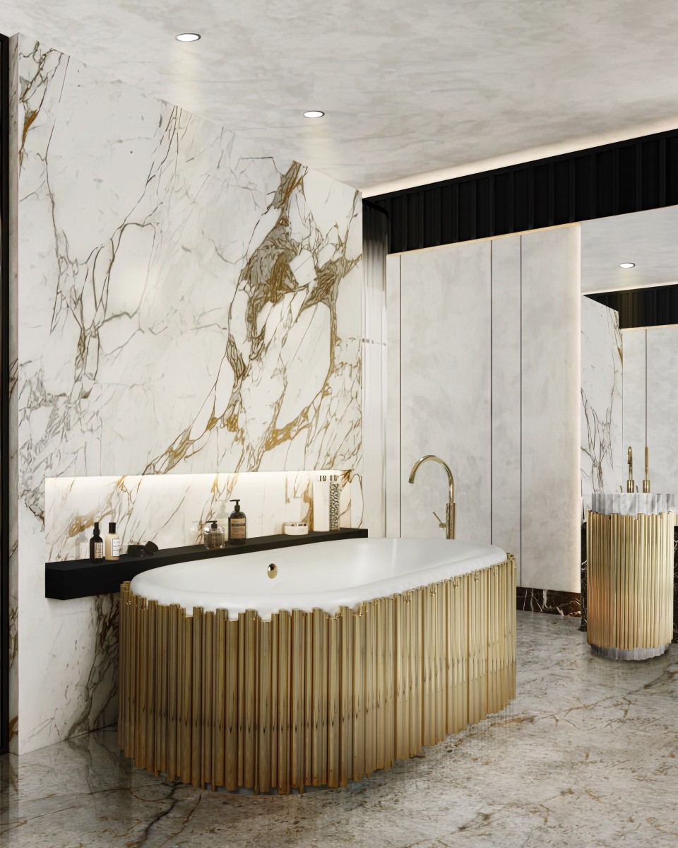 Lavabo Sur Colonne Harmony Black / Gold - 3