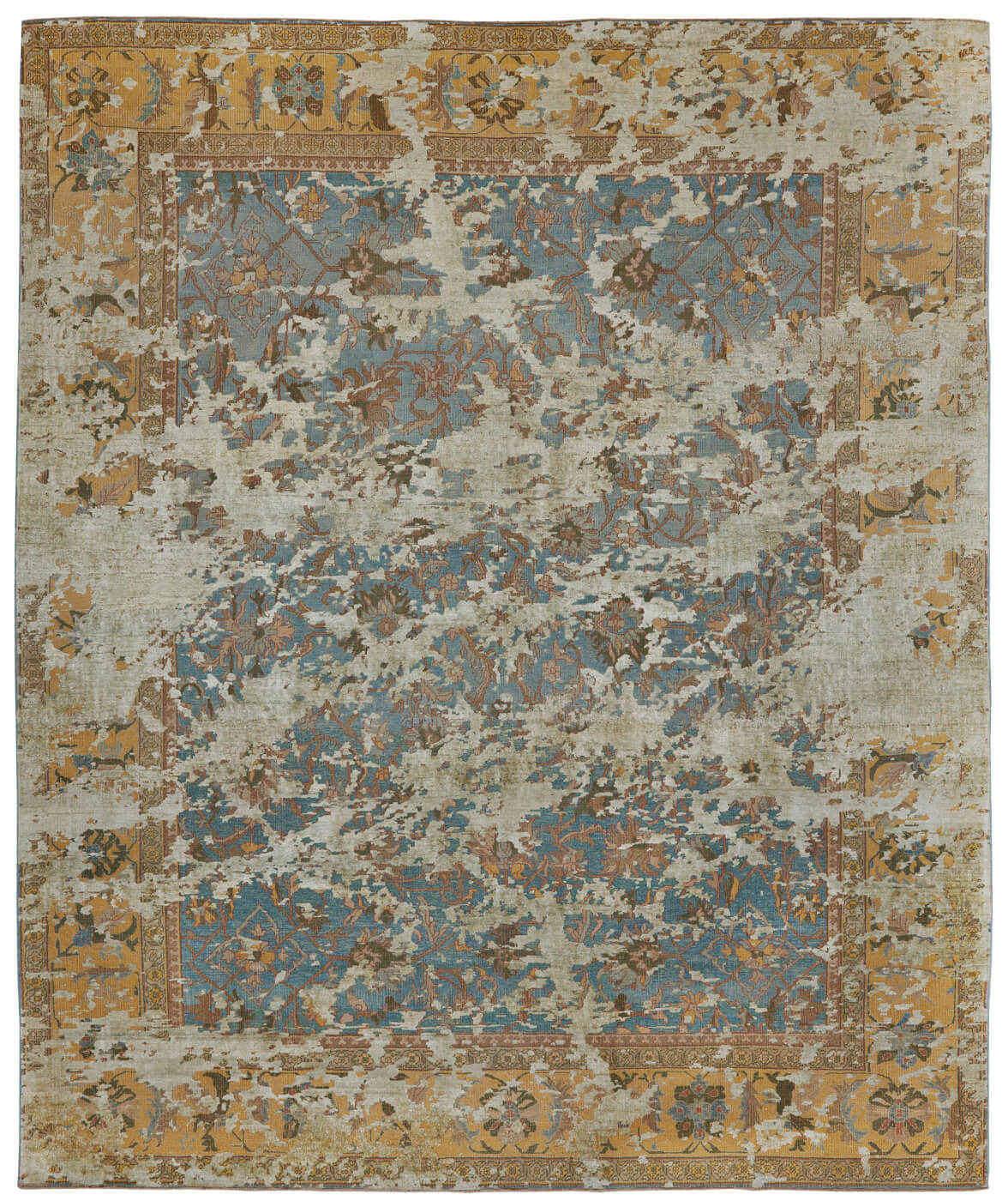 Tapis Ziegler Prince Double Ciel Bleu Gris Soie