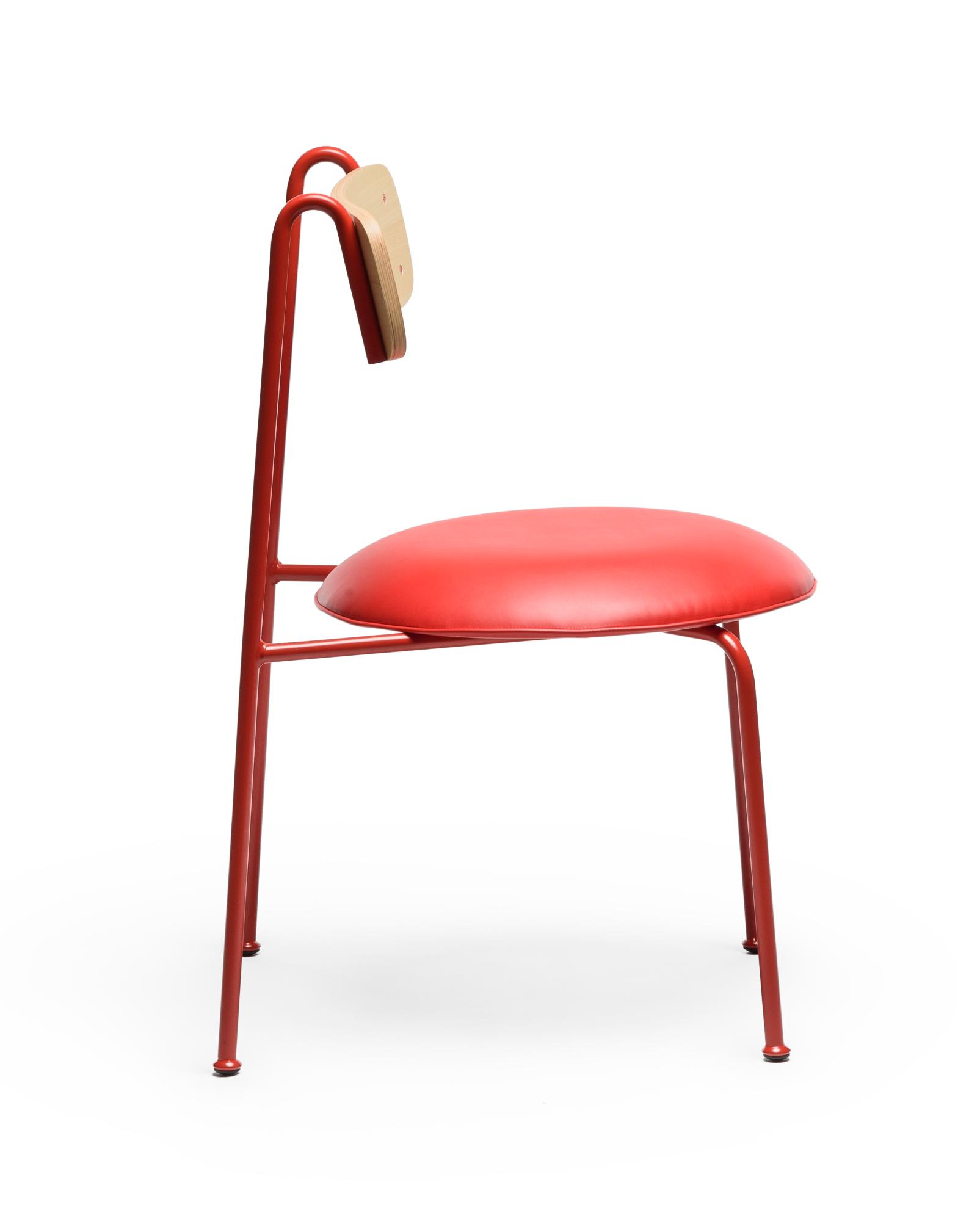 Chaise Lena Frêne Rouge