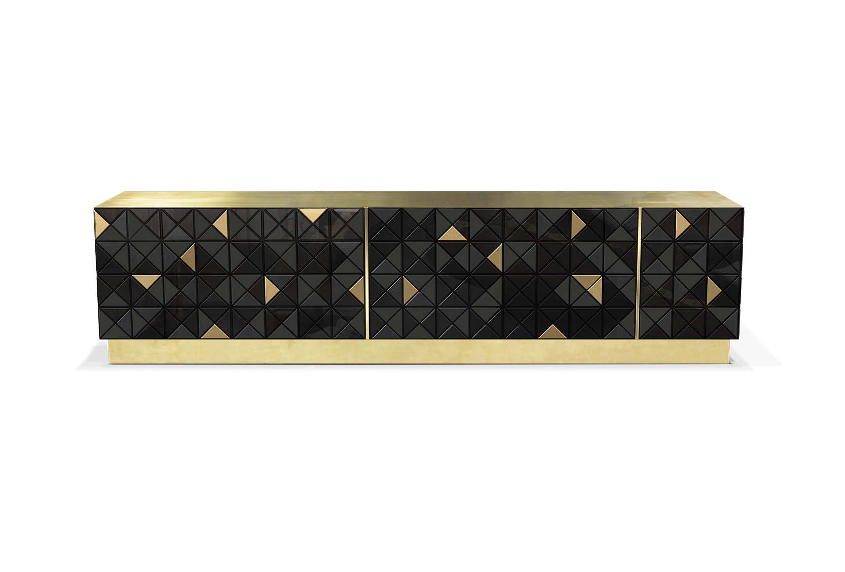 Meuble TV Noir & Or Mosaic