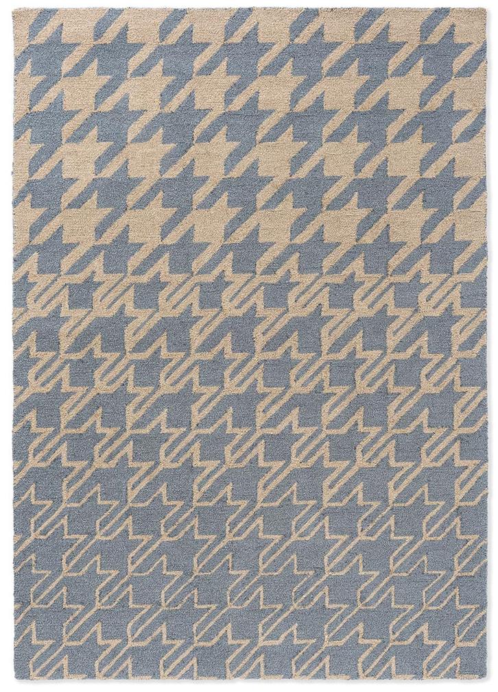 Tapis d’extérieur TB Houndstooth Blanc/Marine | Taille: 250 x 350 cm