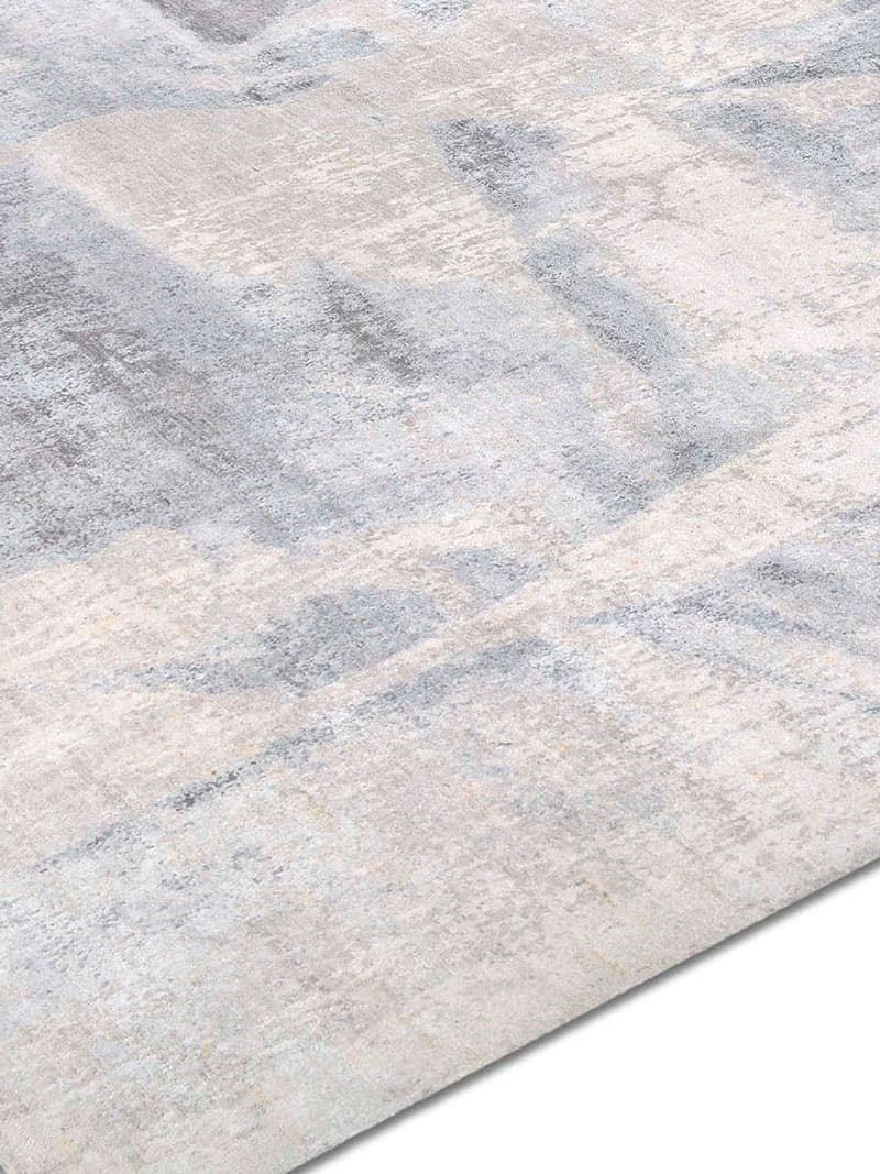 Tapis noué main Gris / Ivoire