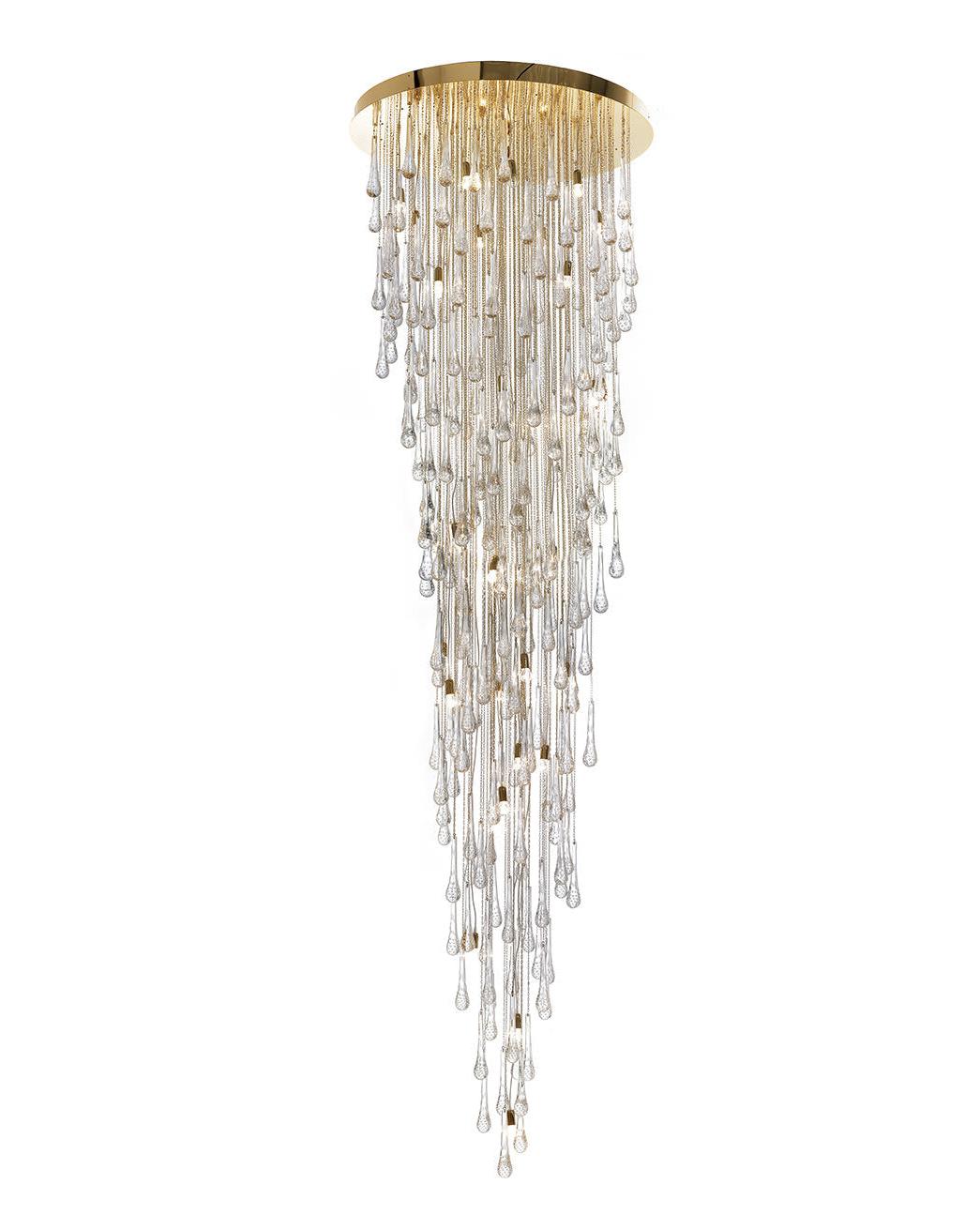 Lustre Cascade de Gouttes en Verre de Murano