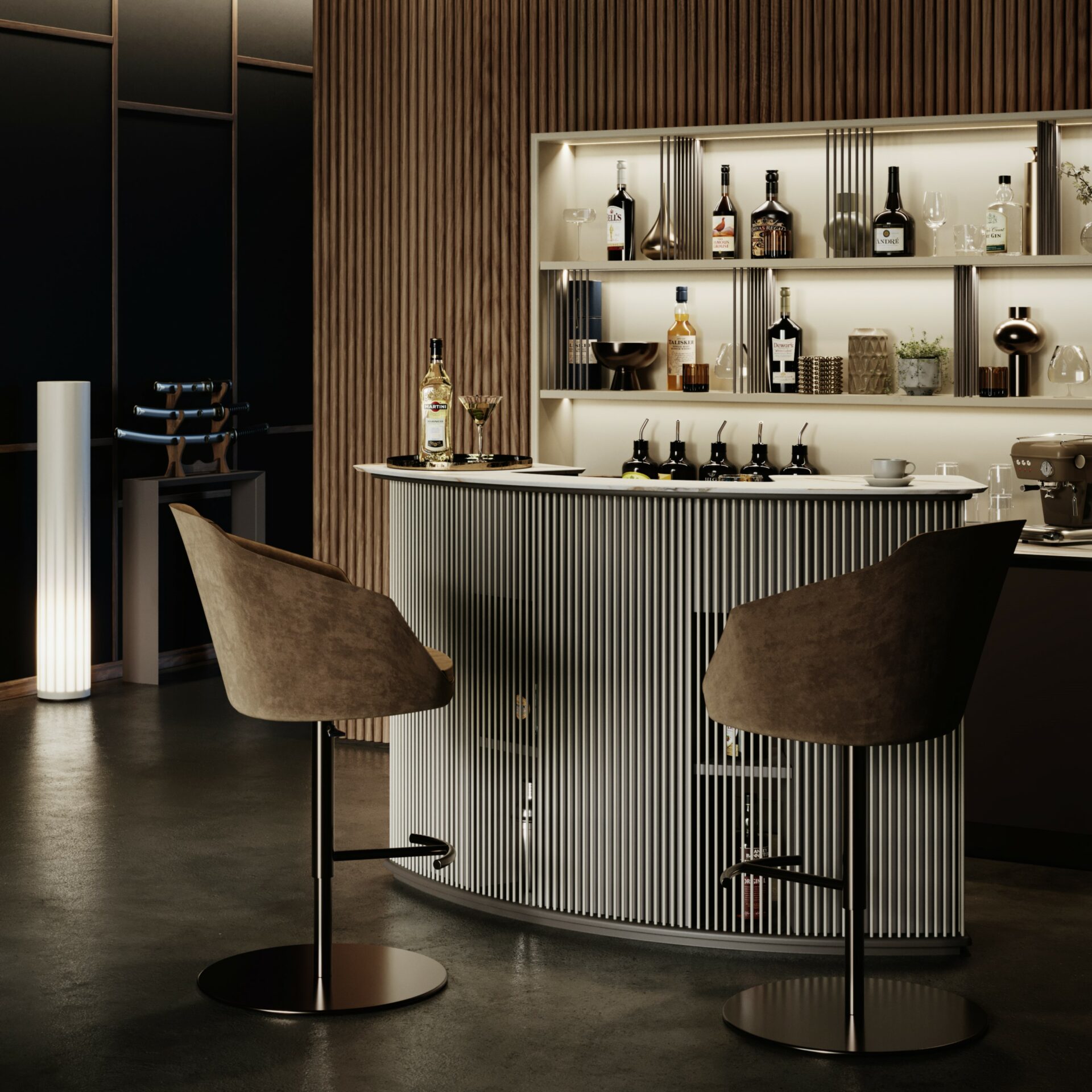 Bar Maison avec Comptoir Dry