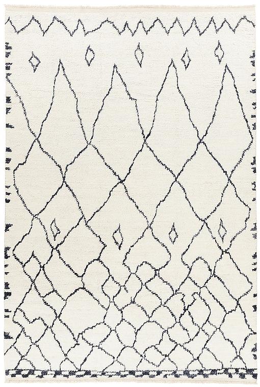 Tapis Berbère Blanc à Poil Long