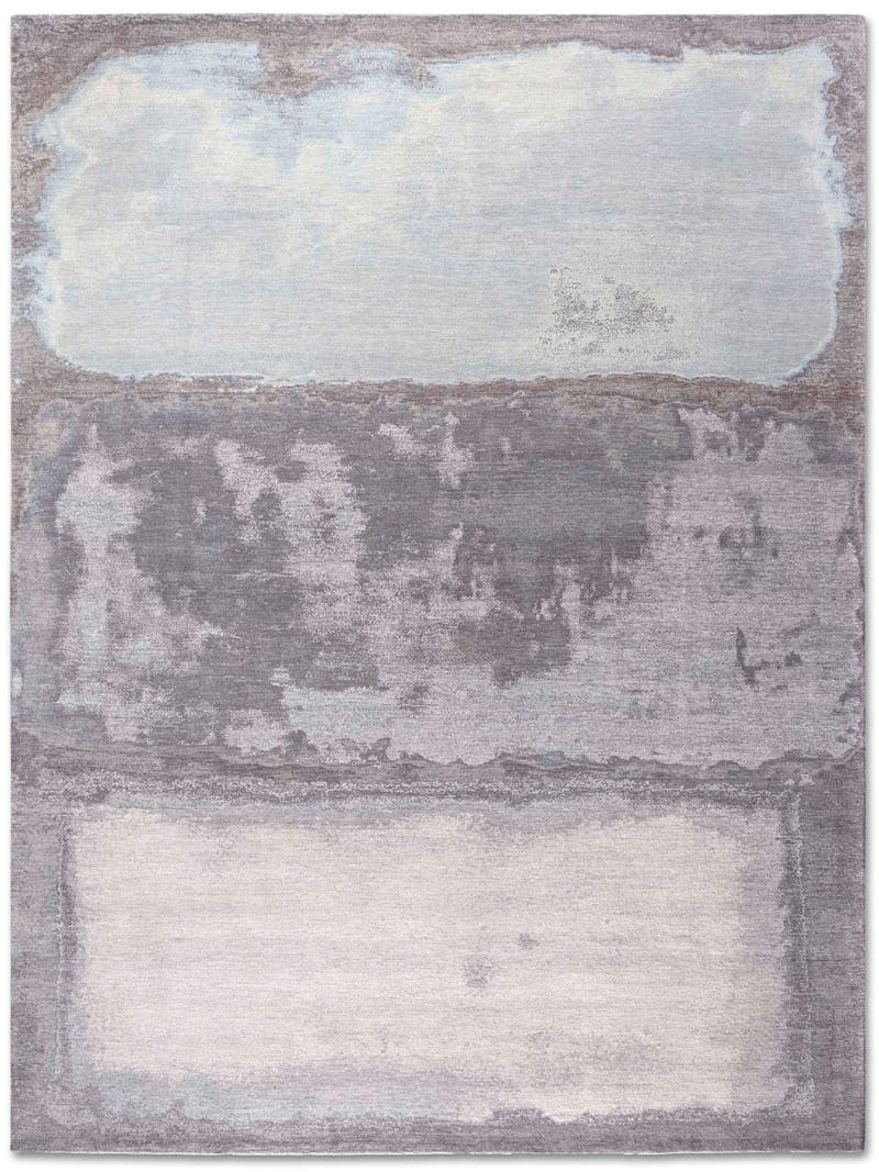 Tapis fait main de luxe Argent / Gris | Taille: 122 x 183 cm