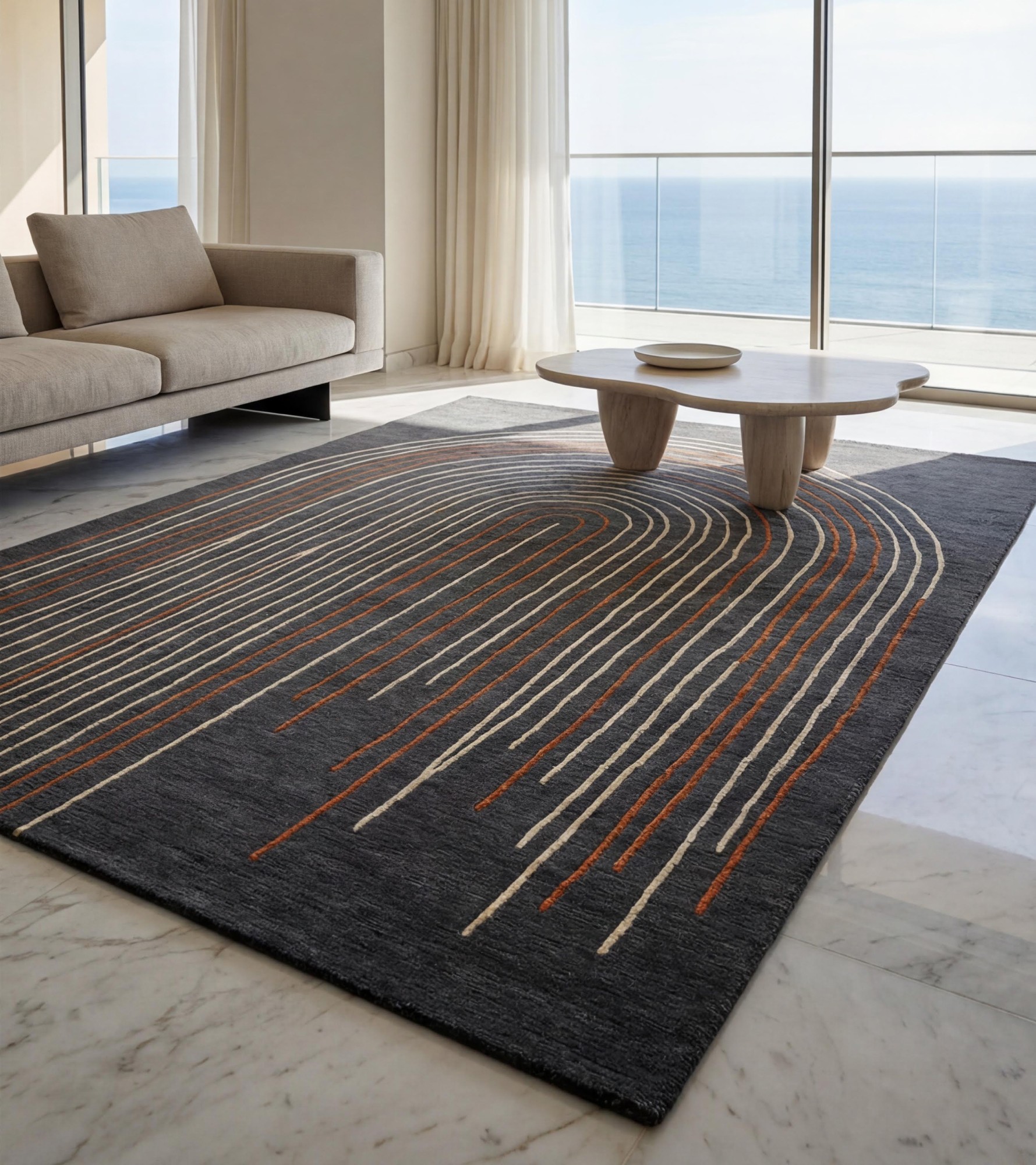 Tapis de luxe Arcade Lines Umber