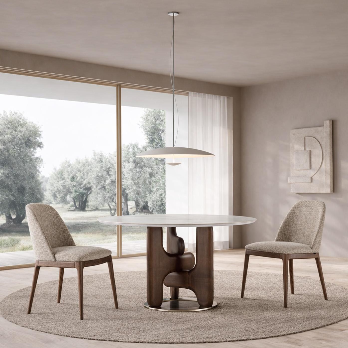 Table de salle à manger ronde Clifford avec plateau en marbre